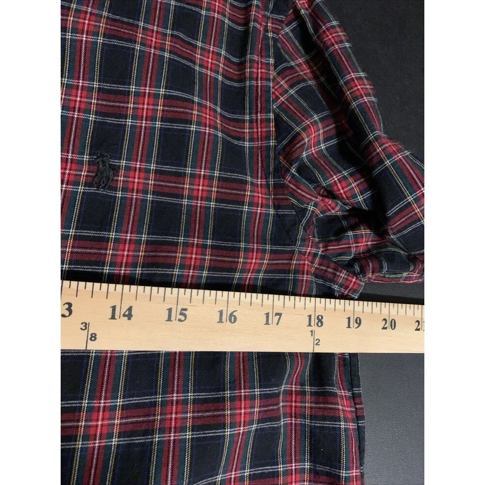 Ralph Lauren Boys Shirt Youth XL Tartan Plaid Pony Button Down Cotton